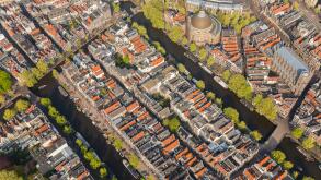 Aerial view of Amsterdam, Holland, Netherlands