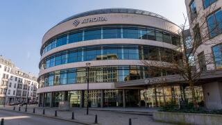 Exterior view of the headquarters of Athora Belgium, formerly Generali Belgium, a Belgian insurance company specializing in savings and pensions