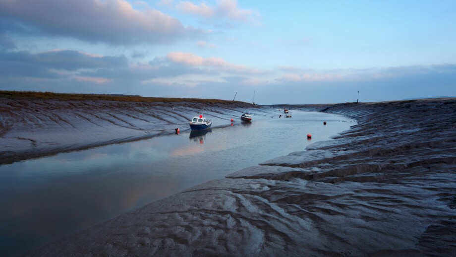 The River Axe at Low Tide. Weston-super-mare. Somerset. England. UK.