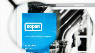 Los Angeles, California, USA - 25 March 2019: Illustrative Editorial of Roper Technologies website homepage. Roper Technologies logo visible on