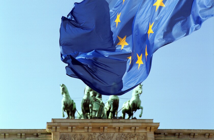 The Brandenburg Gate and the EU flag