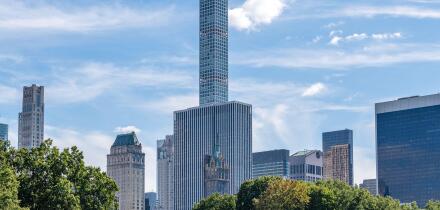 View to New York City Park Ave and 57th St From Central Park