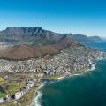 Aerial view of city and beaches, Cape Town, Western Cape Province, Republic of South Africa