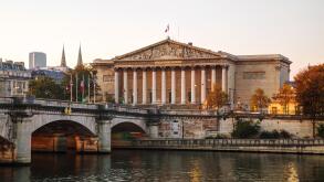 Assemblee Nationale (National Assembly) in Paris, France at sunrise