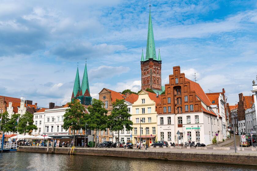 Skyline of Lubeck, UNESCO World Heritage Site, Schleswig-Holstein, Germany, Europe