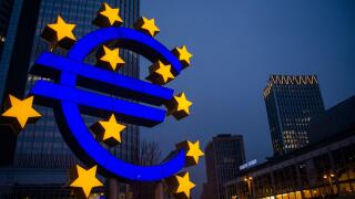 Frankfurt, Germany - February 29, 2020. main bank national in the city with the sign of the European Union financial management