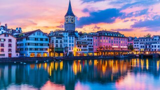 Sunset in Zurich, Switzerland