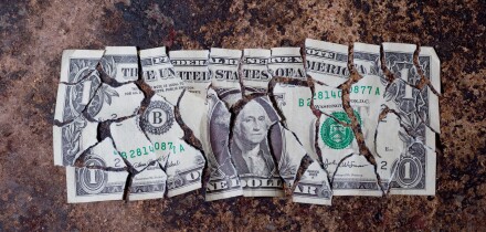 Torn US Dollar Bill USA Dollar Bill