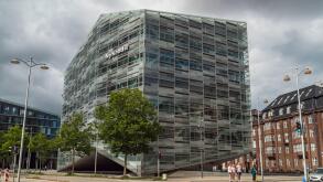 The headquarters of Nykredit, one of Denmark's leading mortgage banks in Copenhagen, Denmark.