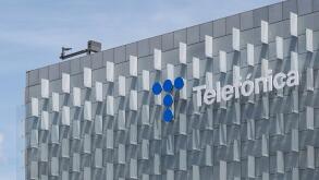 Facade of the Telefonica District building, on May 20, 2025, in Madrid (Spain). Telefonica has resolved the incident that since early Monday morning has affected fixed communications (voice and internet) of several autonomous communities, as well as vario