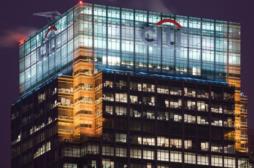 Citi office Canary Wharf London from Alamy 3Oct22 575x375