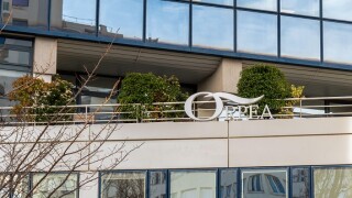 Sign and logo on the headquarters of Orpea, a French group managing a chain of establishments for dependent elderly people and retirement homes