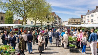 Farmers Market in Wells, Somerset, England, UK