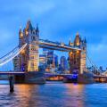 London, United Kingdom. Tower Bridge and skyline of London.