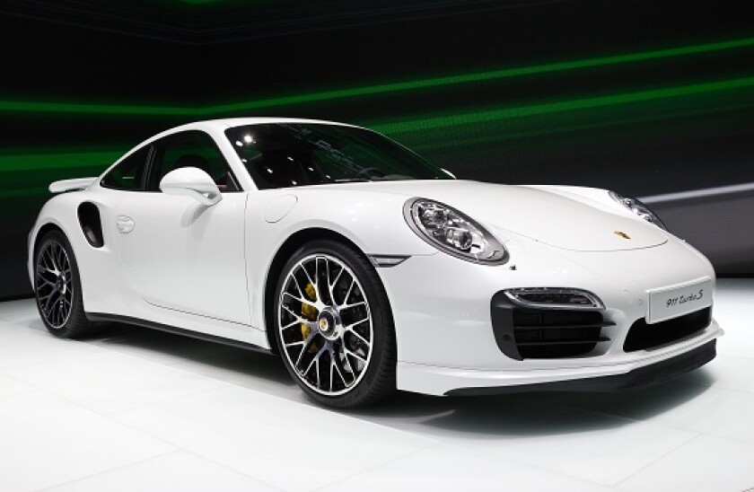 FRANKFURT, GERMANY - SEP 13: Porsche 911 Turbo S at the IAA International Automobile Exhibition on Sep 13, 2013 in Frankfurt, Germany. The world's big