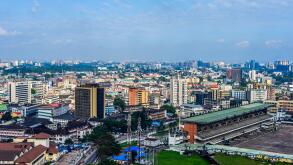 An aeerial view of Lagos Island, Nigeria