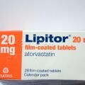 Box of Lipitor 20mg film-coated tablets containing atorvastatin, a prescription statin medication used to lower cholesterol, manufactured by Viatris