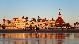 Hotel del Coronado in the warm glow of the late afternoon sun
