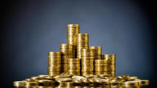 Stacked gold coins