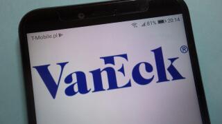 VanEck investment management firm logo on smartphone