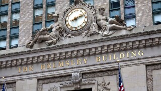 Entrance of The Helmsley building in NYC , manhattan