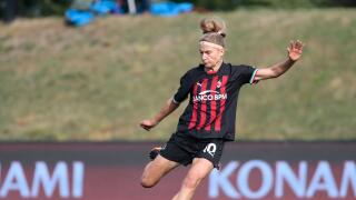 Kamila Dubcova of Milan Femminile during the Italian Women?s Serie A, football match between Ac Milan Femminile and  Juventus Women, on 22 October 2022 at Albinoleffe Stadium, Zanica, Italy.  Photo Nderim Kaceli