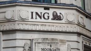 ING Bank branch on Moorgate in London, England, United Kingdom, UK