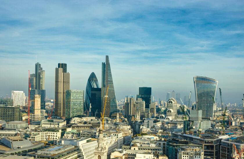 London Skyline.  Skyscrapers City of London.  Financial District