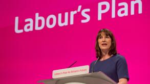 MANCHESTER, UK. 22nd September, 2014. Rachel Reeves, Shadow Secretary of State for Work and Pensions addresses the auditorium on day two of the Labour Party's Annual Conference taking place at Manchester Central Convention Complex Credit:  Russell Hart/Al