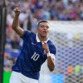 IPA86268702 - Kylian Mbappe of France celebrates after scoring a goal during the France vs. Sweden FIFA World Cup match in New York, USA, on June 30, 2026