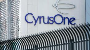 A logo sign outside of a CyrusOne Data Center in Sterling, Virginia