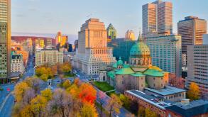 Canada, Quebec, Montreal, Place du Canada and Dorchester Square, Cathedral-Basilica of Mary,