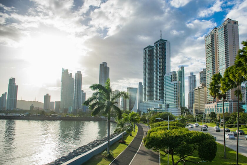 Panama City, Banistmo, Panama, skyscrape, cityscape, ocean, LatAm, 575