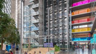 Interior of Sanomatalo (Sanoma House), an example of modern architecture in Helsinki, Finland