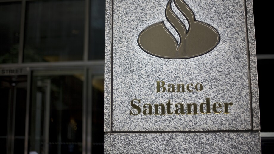Banco Santander logo outside New York Office