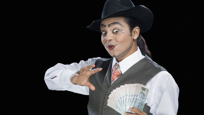 Close-up of a mime performing magic trick