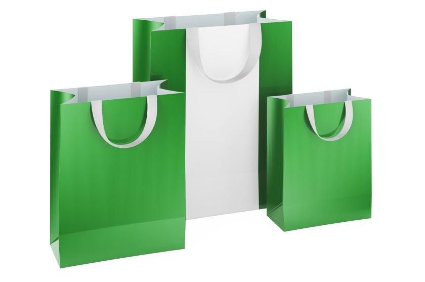 Shopping bags with Nigerian flag