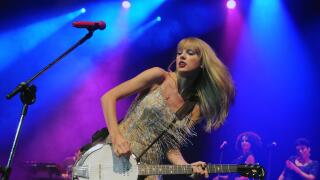 Singer Taylor Swift during her show at the HSBC Arena in Rio de Janeiro, Brazil