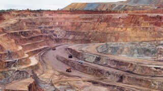 Open pit copper mine in the mineral-rich Shaba region of the Democratic Republic of Congo. Image shot 1971. Exact date unknown.