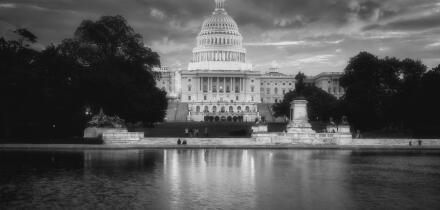 The Capitol Building, home to the Senate and the US House of Representatives on the National Mall in Washington DC.