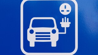 Electric car charging point sign