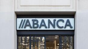 VALENCIA, SPAIN - DECEMBER 15, 2021: Abanca is a Spanish bank based in Galicia