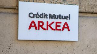 Bordeaux , France -  03 12 2024 : credit mutuel Arkea banque privee logo text and brand sign on entrance french private equity bank office on building