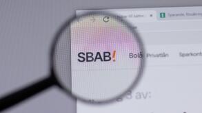New York, USA - 18 March 2021: SBAB Bank company logo icon on website, Illustrative Editorial
