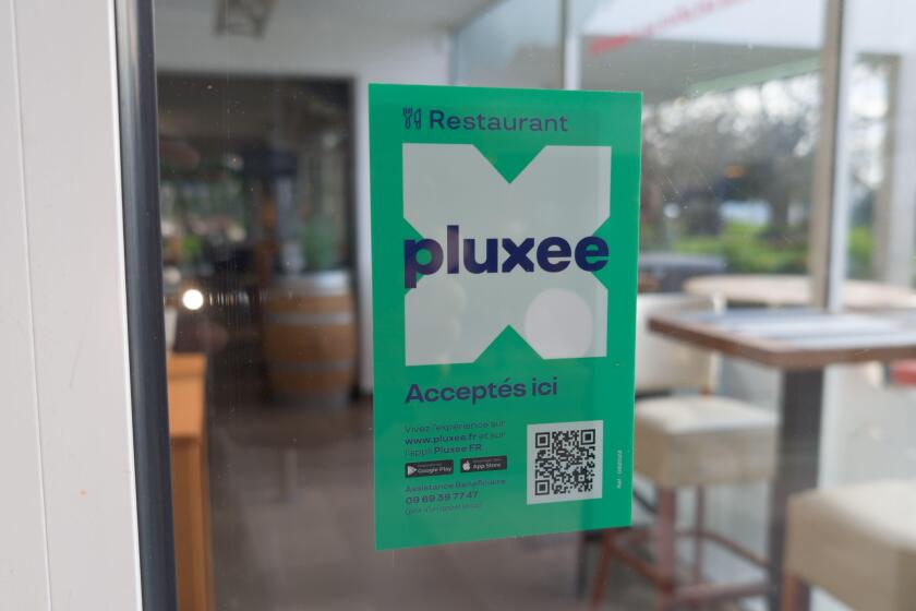 Bordeaux , France - 01 29 2024 : Pluxee leading partner in employee benefits engagement sodexo brand logo and text sign on windows entrance city bar