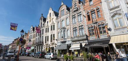 Flemish houses in Guldenstraat, Mechelen,