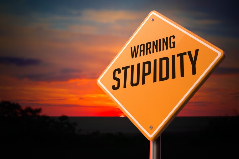 Stupidity on Warning Road Sign-Adobe-2022