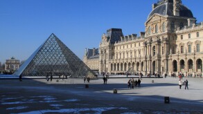 The Louvre Museum in Winter, Paris, France, Europe