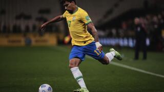 SP - Sao Paulo - 11/11/2021 - WORLD CUP 2022 PLAYOFFS, BRAZIL X COLOMBIA - Lucas Paqueta, Brazil player during a match against Colombia at Arena Corinthians stadium for the 2022 World Cup qualifiers. Photo: Ettore Chiereguini/AGIF/Sipa USA