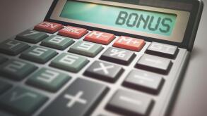 Calculator with the word bonus, illustration.